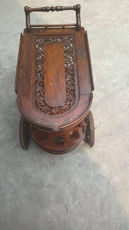 wooden tea trolly 1