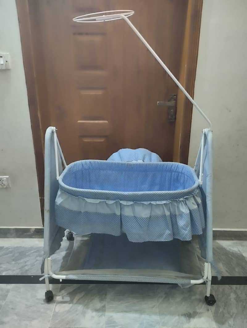 Baby Cot Swing In Metal Frame Bed With Stand Support . 03365036979 1