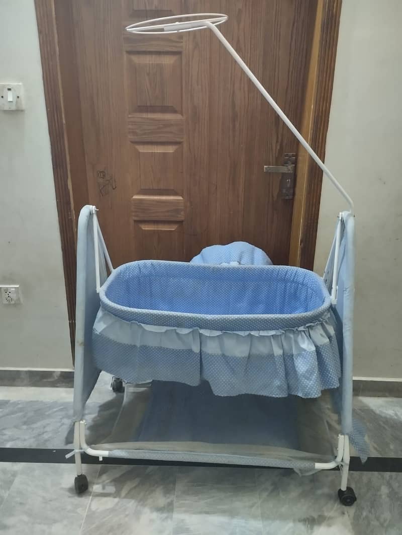 Baby Cot Swing In Metal Frame Bed With Stand Support . 03365036979 2