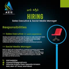 sales executive and social media manager full time job in rawalpindi.