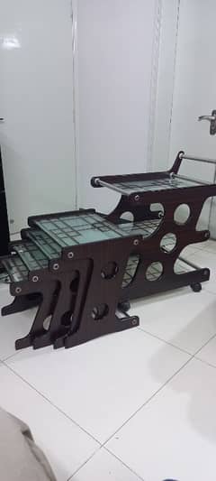 Tea Trolley + Set Of 4 Side Tables