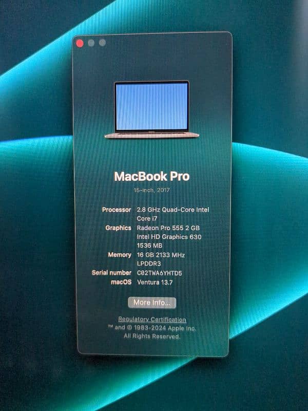 Macebook Pro 2017 15"  i7  Gpu machine 2