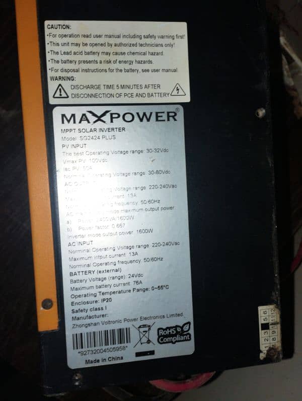 maxpower solar inverter 1600w 3