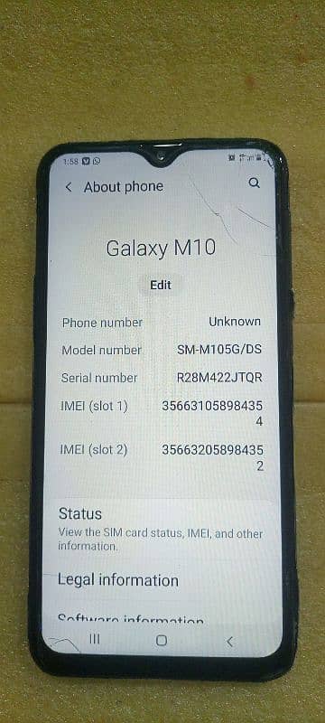 Samsung Galaxy m10 2/16 memory 5