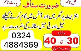 male and female staff required for online work