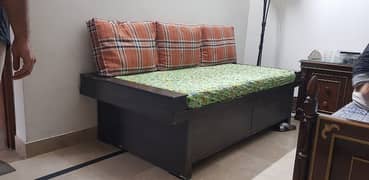 wooden sofa bed with huge storage 0