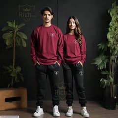 2 Pcs Unisex Fleece Graphics Track Suits