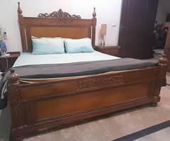 Wooden polished King size  bed