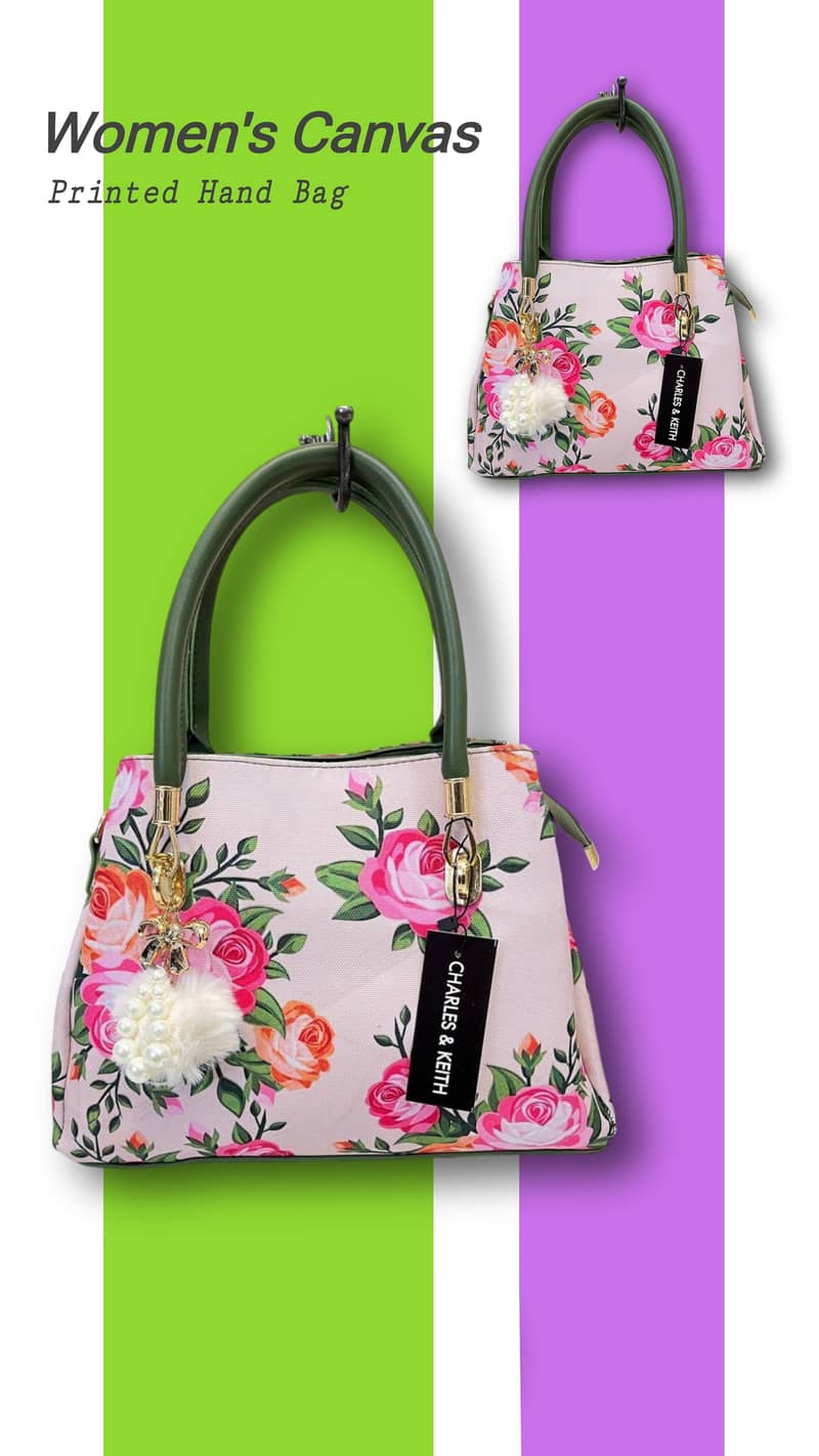 Women's Canvas Printed Hand Bag 0