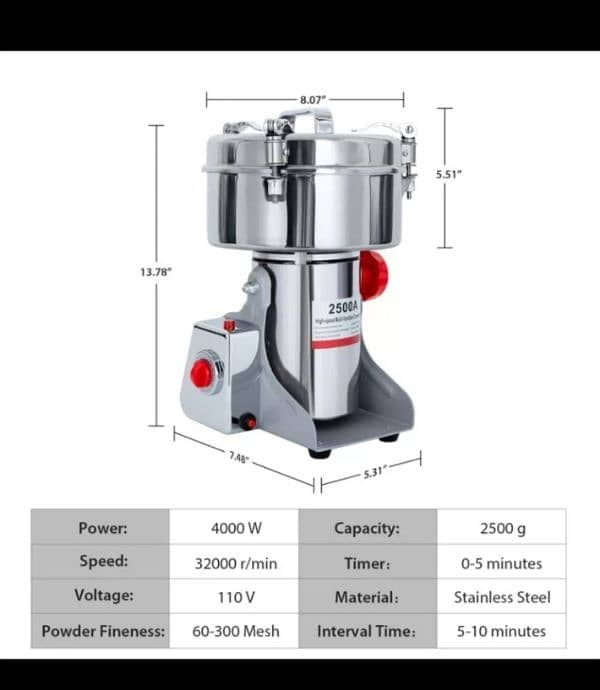 stainless steel electric Grinder Machine 2500 mg 3