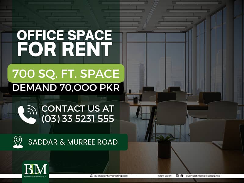 1700 sq ft 3 Rooms With Attached Baths Corporate Office space Available For Rent at Prime Location of 6th Road 1