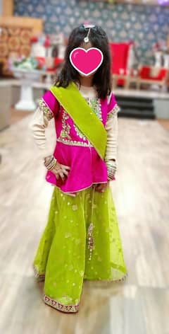 Wedding Wear Embroided Lehnga for Girls / Size - 2Y and 7-8Y