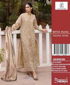 2 Pc Women Unstiched Dhanak Suit 0