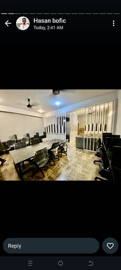 Fully Furnished office for rent in johar near ucp &Shoakt