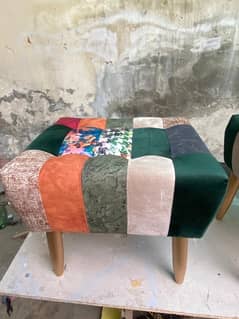 Ottoman - Stool - Fabric - Wood - Lamination -