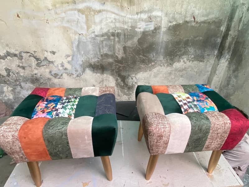 Ottoman - Stool - Fabric - Wood - Lamination - 4