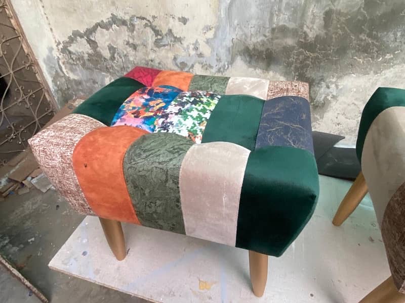 Ottoman - Stool - Fabric - Wood - Lamination - 6