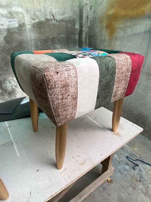 Ottoman - Stool - Fabric - Wood - Lamination - 7