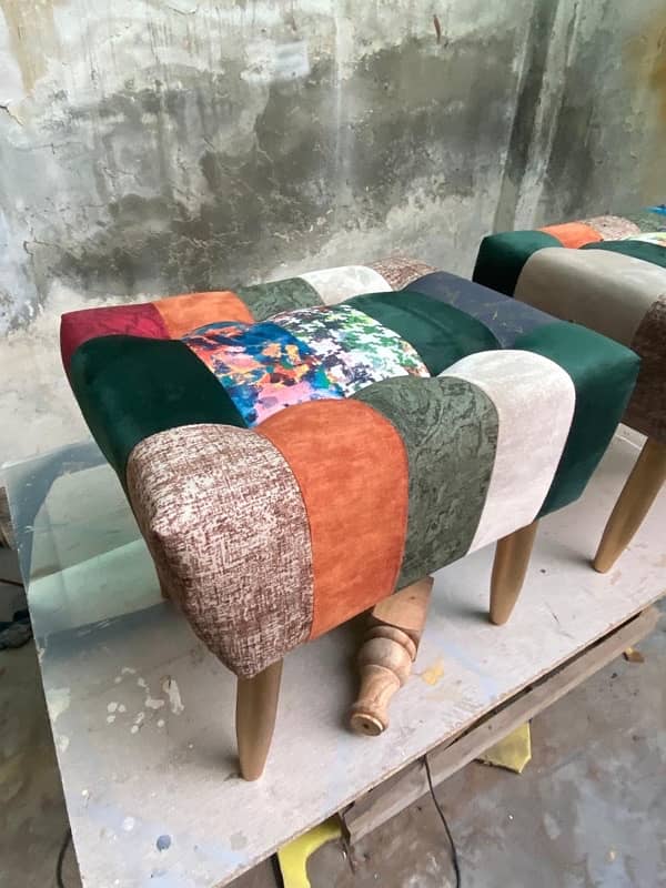 Ottoman - Stool - Fabric - Wood - Lamination - 10