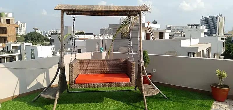 Outdoor Patio jhoola, Rattan cup swing, GArden Balcony terrace jhula 1