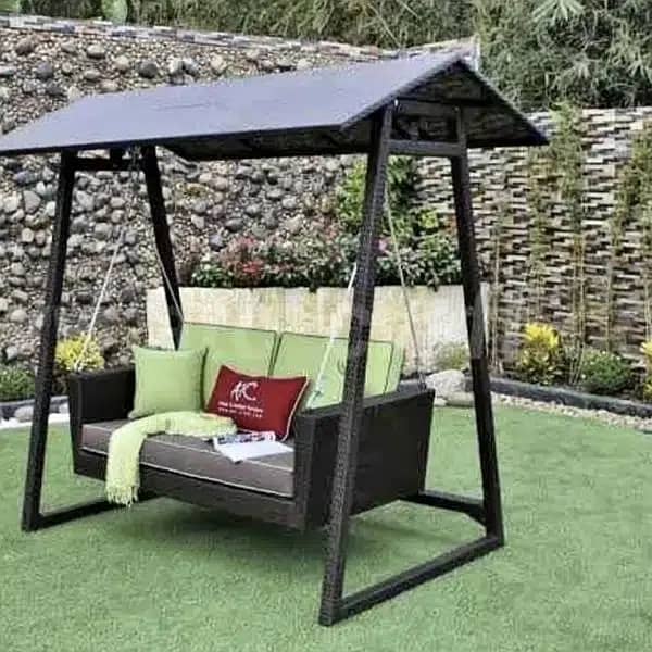 Outdoor Patio jhoola, Rattan cup swing, GArden Balcony terrace jhula 2