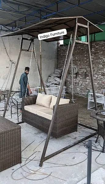 Outdoor Patio jhoola, Rattan cup swing, GArden Balcony terrace jhula 4