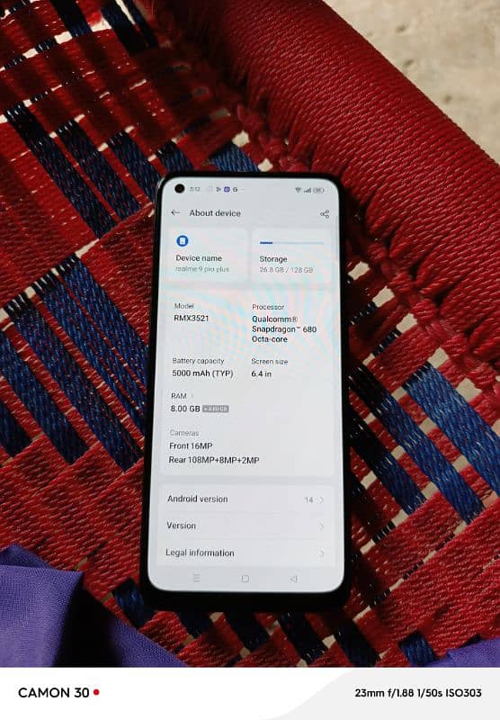 realme 9pro plus. display finger 108 camera exchange from Dubai non p. t 2