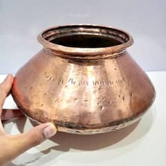 Antique 18th-Century Handmade Copper Handi/Daig—Elegant Cooking Pot