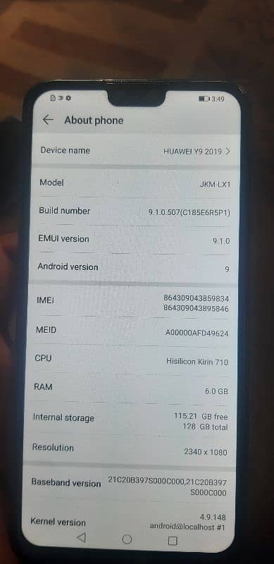 huawei y9 2019  6/128 4