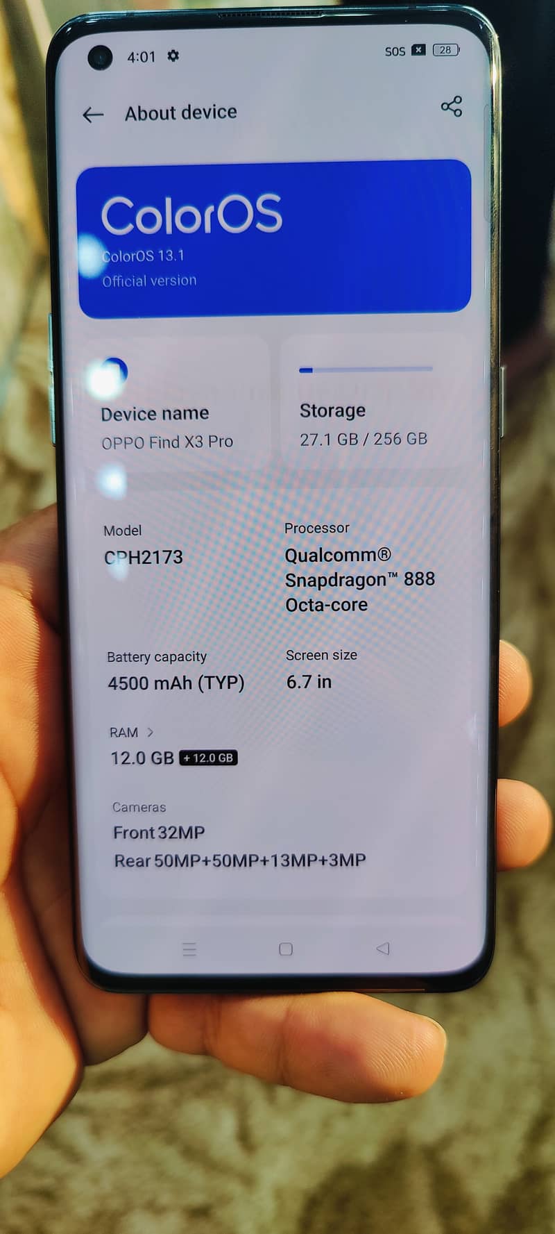 oppo find x3 pro non pta 12GB 256GB gemang phone 4