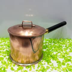 Timeless Vintage Copper Cookware Pan with Snug Lid for Perfect Cooking