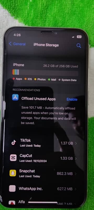 I phone X 256 GB PTA Approved 6