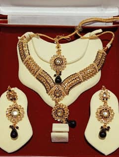 Black & gold jewelry set / bridal jewelry set