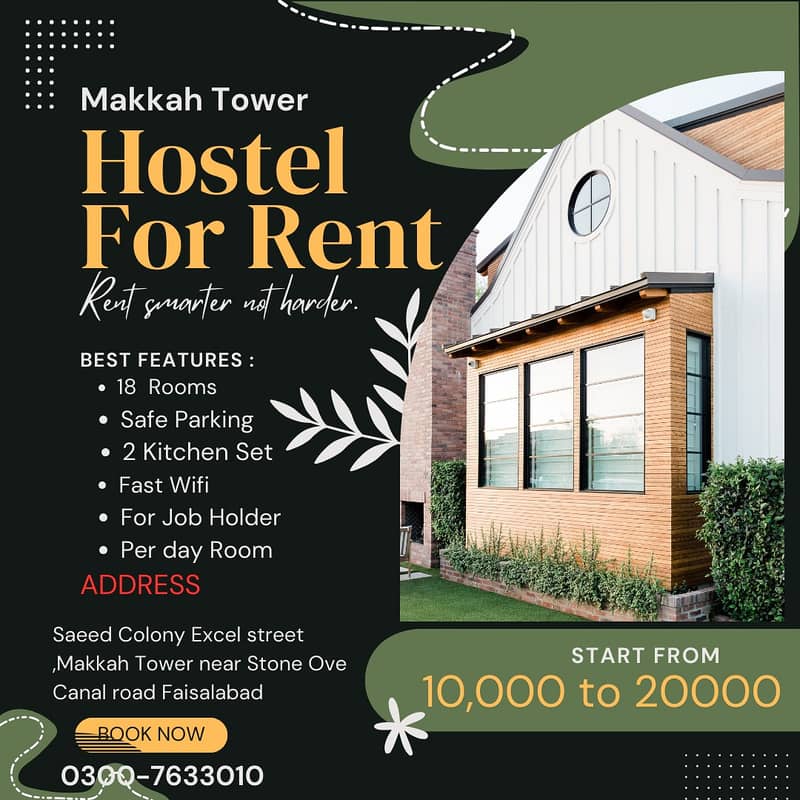 10000-20000 Hostel for Rent/Guest room/Boys Room/Sharing Room 0