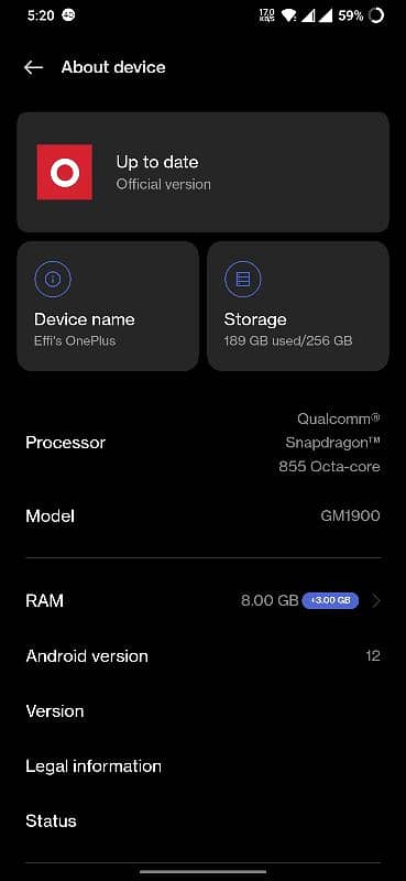 OnePlus 7 8+5 GB Ram 256 GB Black Color 2