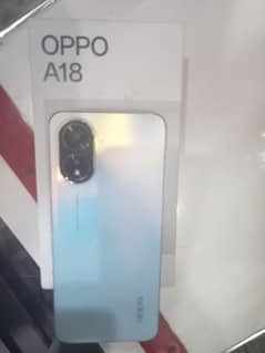 oppo A18 ram 4 128 ten by 8. warinty 4. ya=5 month