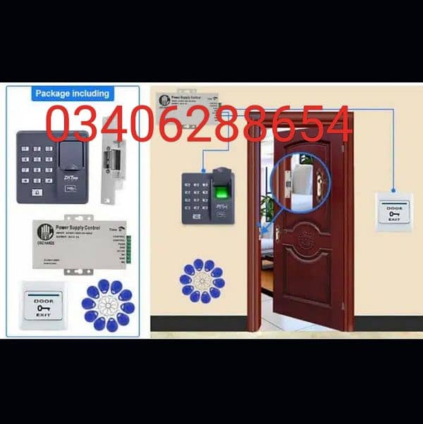 fingerprint access control system digital card electric door lock 1