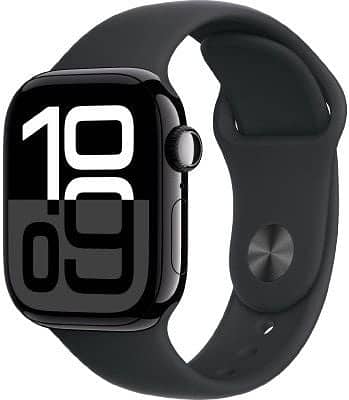 Apple Watch Series 10 46mm Jet Black Aluminium Case With Black Sports 1