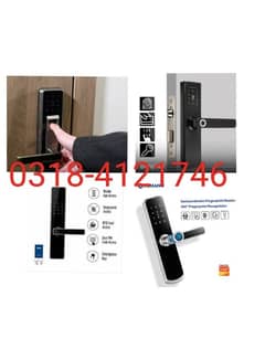 smart fingerprint digital code handle door lock tuya app