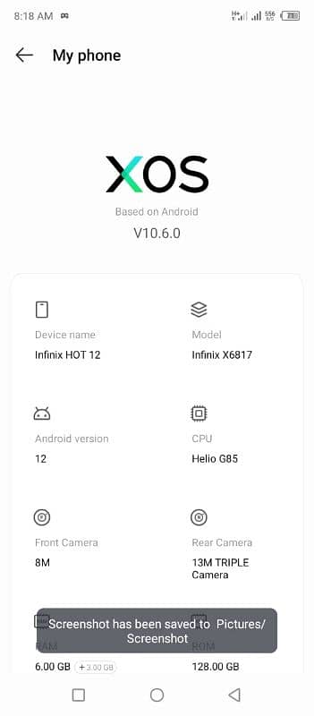 Infinix hot 12 6.128 0