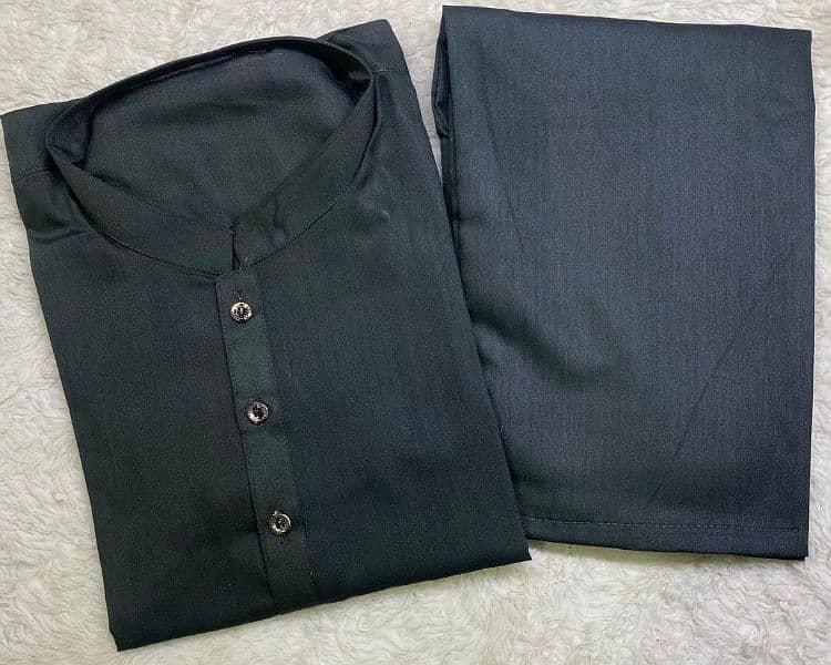 1 Pc Men's Stitched Wash And Wear Plain Suit Cash on delivery for free 1