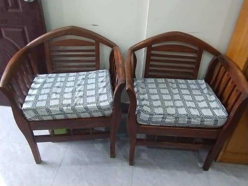 Wooden five seater sofa set for sale. 3