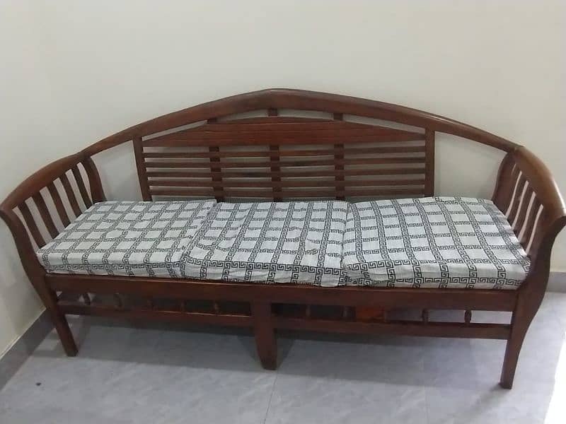 Wooden five seater sofa set for sale. 4