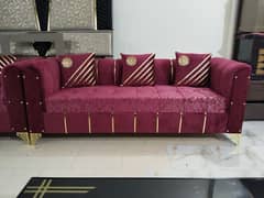 Brand New Six seater Sofa set in velvet texture fabric stuff