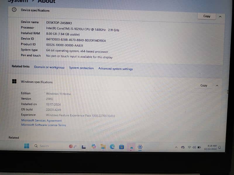 Lenovo Ideapad core i5 10th Generation 6