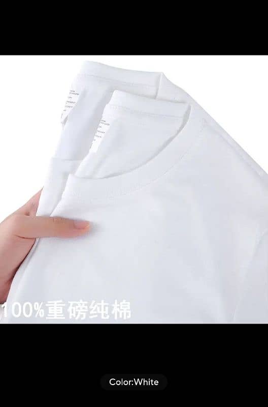 100% Cotton T-shirt Men Women Solid 6