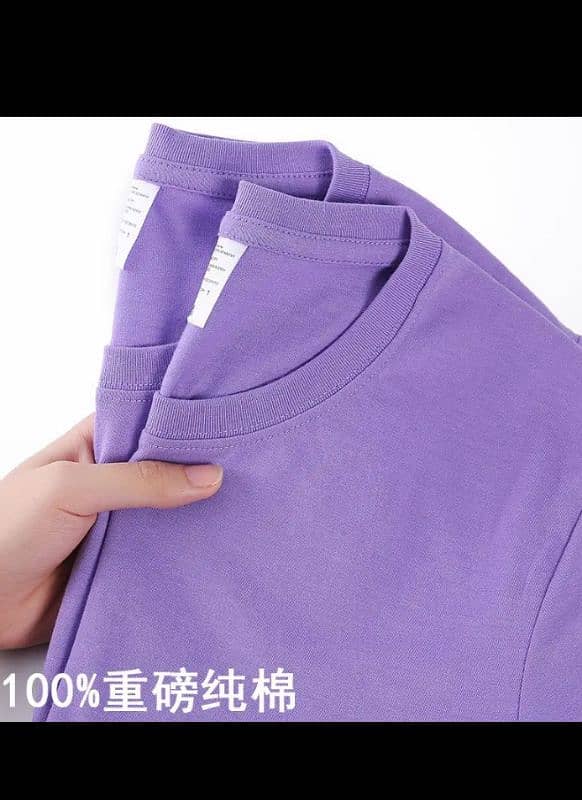 100% Cotton T-shirt Men Women Solid 9