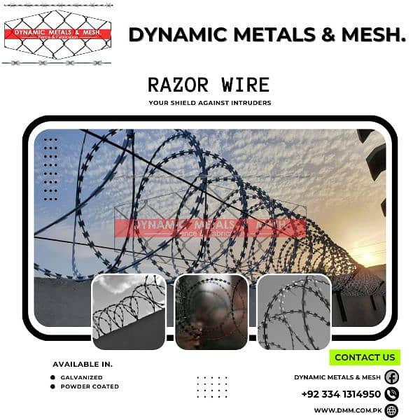 Razor Wire / Chain jali / Barbed Wire/ Hesco bag / Weld Mesh / birds 3