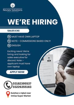 Discord sales executive internship | sales executive for softwarehouse