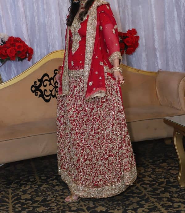 Red Barat Bridal Lehenga 4